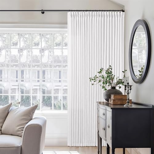 Snow White Pinch Pleat Semi Sheer Linen Curtains W70xL84 1 Panel (Snow White / 70"W x 84"L (Pack of 1))