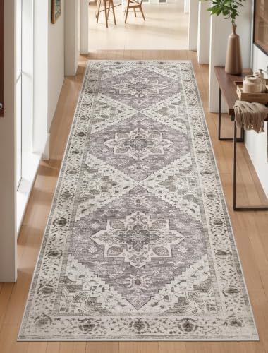 2'6"x8' Washable Non Slip Boho Runner Rug for Hallway (Earth Tone/Multi / 2'6" x 8' (Runner))