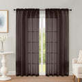 Chocolate Sheer Curtains 72 Inches 2 Panels for Living Room 59" Wide (Chocolate / 59"W x 72"L (Pack of 2))
