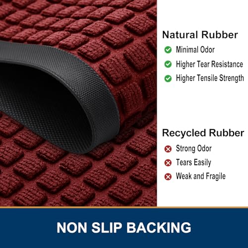 Front Door Mat Outside Entrance (Red / 70" X 46.5")