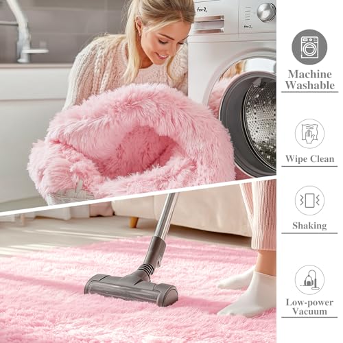 9x12 Machine Washable Large Area Rugs for Living Room (9x12 Ft / Pink)