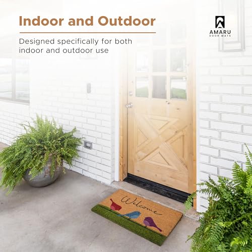 Coir Welcome Mat (Colorful Birds / 24x36)