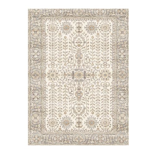 7x9 Area Rugs for Living Room (Cream / 7' x 9' (Rectangular))