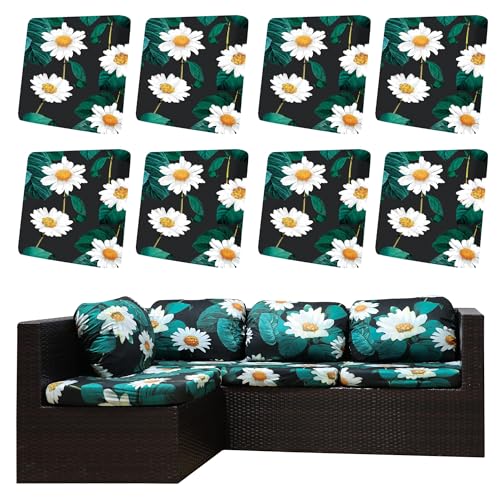 8Pcs Outdoor Cushion Covers (Daisy / 8PCS)