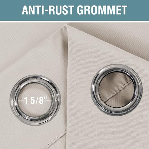 Blackout Patio Curtains 100 x 108 Inches for Sliding Door Extral Wide Blackout Curtain Panels Thermal Insulated Room Divider (100"W x 108"L (Pack of 1) / Natural)