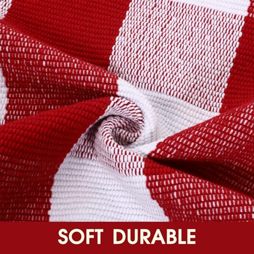 Christmas Red and White Plaid Rug (Red & White Plaid / 4' x 6' (Rectangular))