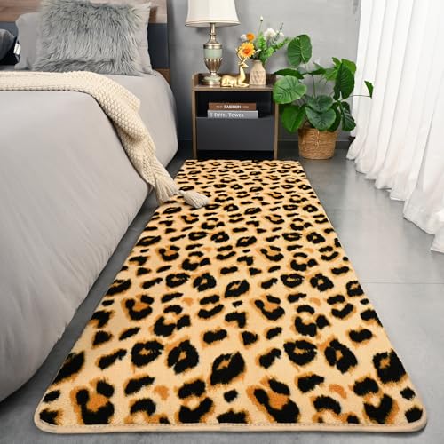 Soft Leopard Runner Rugs (2' x 6' (Runner) / Khaki)