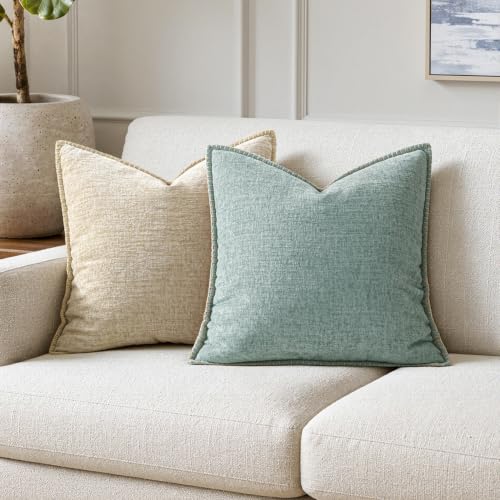 Decorative Couch Throw Pillow Covers 20x20 Inch Coastal Light Blue (Aqua Haze / 20" x 20" (Pack of 2))