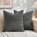 2 Packs Dark Gray Decorative Throw Pillow Covers 18x18 Inch for Living Room Couch Sofa (Dark Gray / 18" x 18" (Pack of 2))