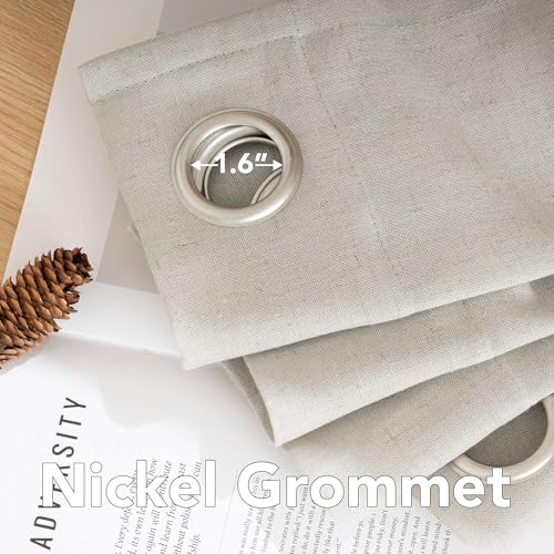 Living Room Linen Curtains (52"W x 54"L (Pack of 2) / Pale Oak)