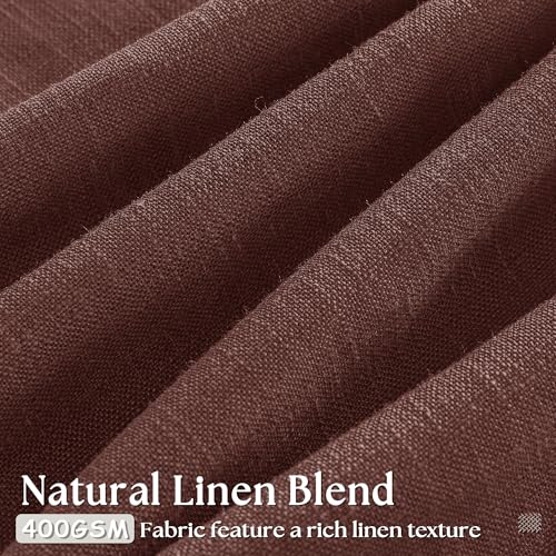 Chestnut Brown 84 Inch Pinch Semi Sheer Pleated Linen Curtains 2 Panel Set (Chestnut Brown / 40"W x 84"L (Pack of 2))