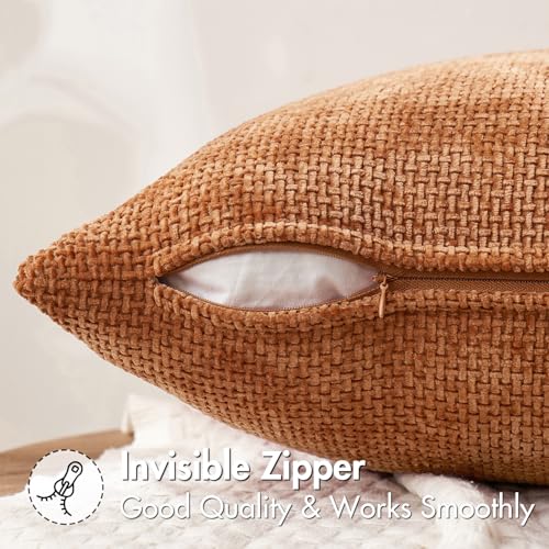 Fall Decorative Orange Couch Throw Pillow Covers 18x18 Inch 2 Pack (18" x 18" (Pack of 2) / Orange)
