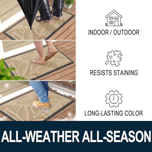 Waterproof Front Doormat (Beige / 59" X 20")
