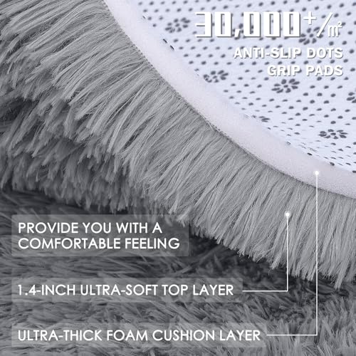 3x6 Machine Washable Runner Rugs for Hallway (3x6 Ft / Light Grey)