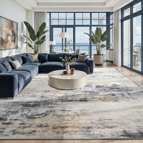 Washable 6x9 Area Rug with Non (Grey / Brown / 6' x 9' (Rectangular))