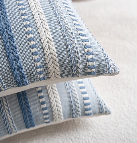 Boho Throw Pillow Covers 18x18 Inch Set of 2 (Blue / 18" x 18" (Pack of 2))