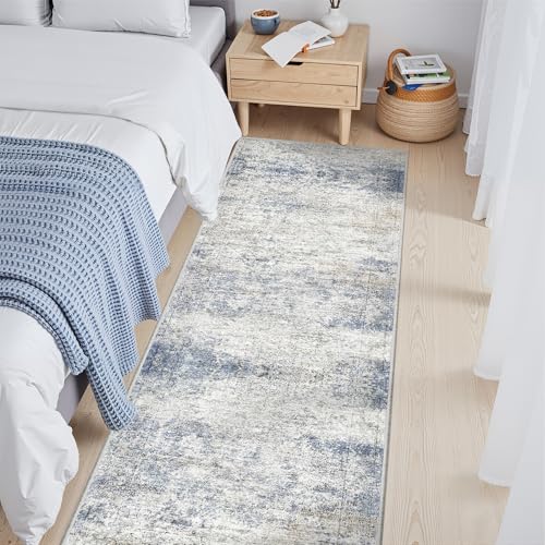2x5 Rug Runners for Hallways Non Slip (Blue/Brown/Ivory / 2' x 5' (Runner))
