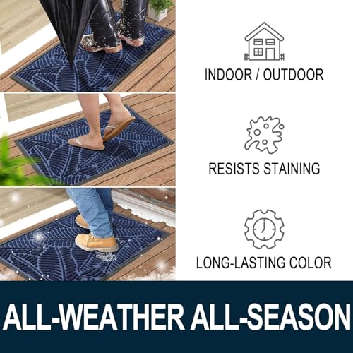 Waterproof Front Doormat (Navy / 35" X 23")