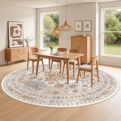 Round Rug 8ft (Orange / 8' (Round))