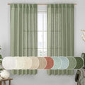 Sage Green Linen Curtains 63 Inch for Bedroom (Sage Green / 52"W x 63"L (Pack of 2))