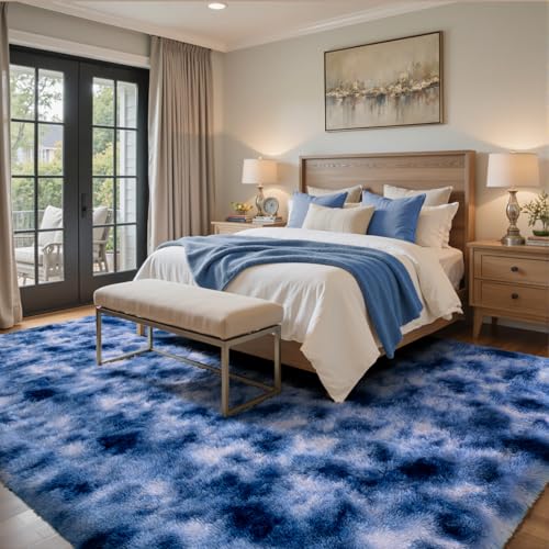 6x9 Ft Large Shag Rugs for Living Room Decor (Eg Royal Blue / 6' X 9' (Rectangular))