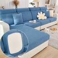 Couch Cushion Covers for Sofa Couch Covers Wear (Texture-blue / Large Back Cover)
