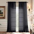 Voile Sheer Black Curtains (59"W x 96"L (Pack of 2) / Black)