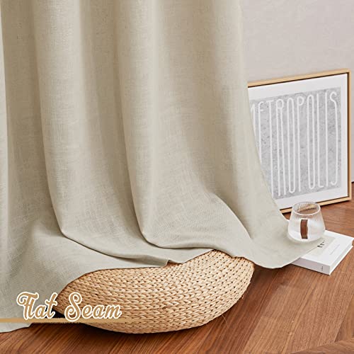 Light Filtering Linen Curtains 84 inch Long 2 Panels Set (52"W x 84"L (Pack of 2) / Linen Taupe)