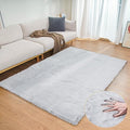 Faux Fuzzy Machine Washable Bunny Fur Area Rugs for Living Room Grey Fluffy Rug for Bedroom Sheepskin Rug 4x6 Rectangle Nursery (4' x 6' (Rectangular) / Grey)