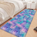 Super Soft Fluffy Living Room Area Rug 2x6 ft Purple Rainbow Tie (Tie-dyed Purple Rainbow / 2' x 6' (Runner))