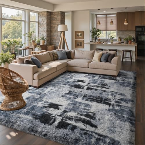 9x12 Ft Extra Large Shag Rugs for Living Room (Ca Blue 5sm12 / 9' X 12' (Rectangular))