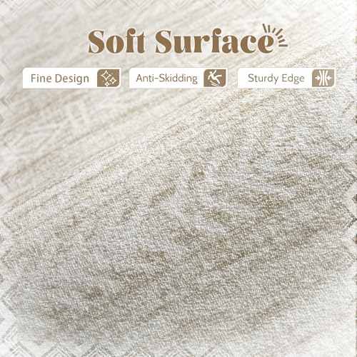 Washable Area Rug 5x7 (Ivory Beige / 5' x 7' (Rectangular))