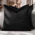 Black Velvet Pillow Covers 24x24 Decorative Pillows Pack of 2 (Black / 24" x 24" (Pack of 2))