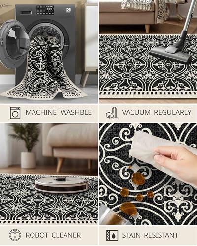 8x10 Area Rugs for Living Room Modern Washable Rug (Obsidian / 8' x 10' (Rectangular))