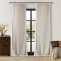 92 Inch Long Pinch Pleated Blackout Curtains Natural for Bedroom (Natural / 40"W x 92"L (Pack of 2))