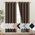 Coffee Vintage Linen 100% Blackout Curtains for Living Room (52"W x 72"L (Pack of 2) / Coffee)