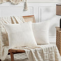 2 Packs Cream White Samll Decorative Throw Pillow Covers 12x12 Inch with for Couch Bed Sofa (Cream White / 12" x 12" (Pack of 2))