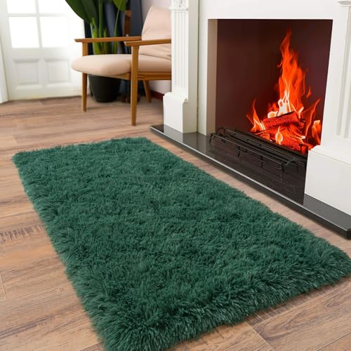 Soft Runner Rugs for Bedroom Hallways New Upgraded Non (2' x 4' (1 pc) / Green)