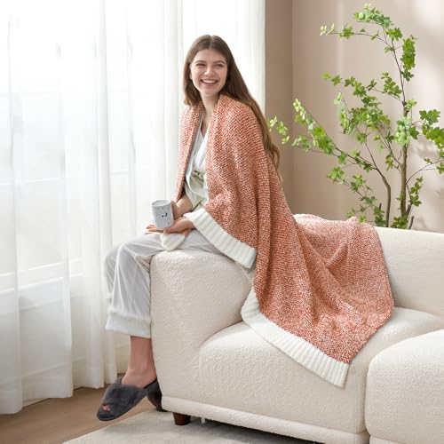 Orange Throw Blanket for Fall (Heather Orange / Throw (50"x60"))