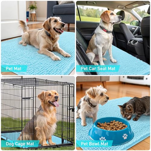 Dog Door Mat for Muddy Paws 47x17 (Blue / 47" X 17")