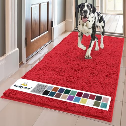 Super Water Absorbent Door Mat Indoor (Red / 24" x 120")