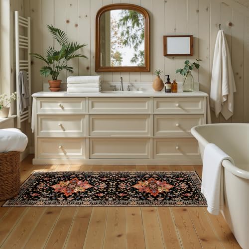 Washable Area Rug (Black/Colorful / 2' x 5' (Rectangular))