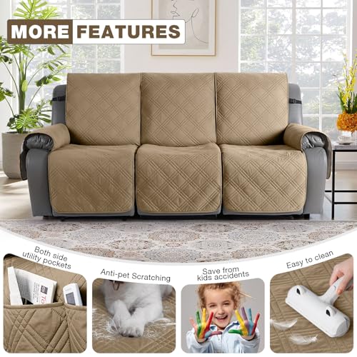 100% Waterproof Recliner Sofa Cover (Camel / 3 Seater Standard)