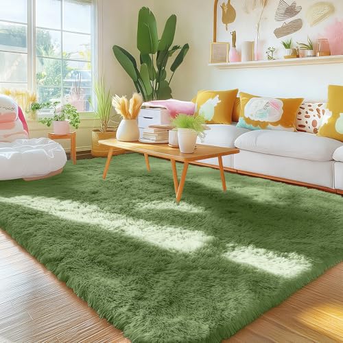 Area Rugs for Living Room Bedroom (4x5.9 Ft / Green)
