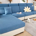 Sofa Covers Couch Covers for Sofa Pet Friendly Couch Cushion Covers Universal Sofa Covers Washable Stretch Slipcovers for Sectional Sofa (Texture Blue / Extra Large Single Seat Cover)