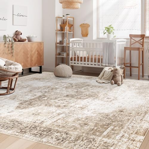 Area Rug 5x7 Washable Rug (Brown / 5' x 7' (Rectangular))