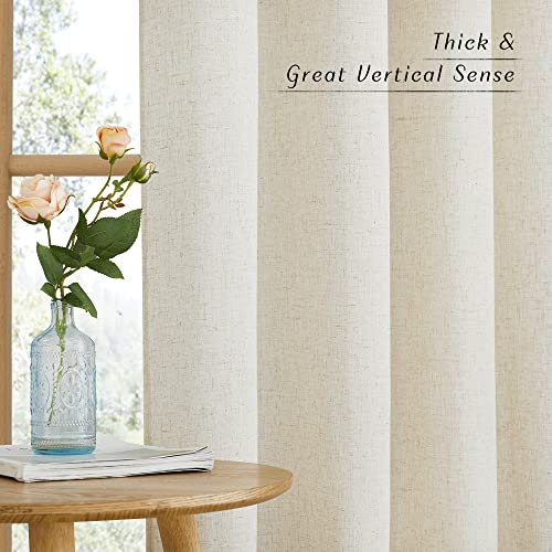 Natural Thick Linen Curtains 72" Length (Natural / 42"W x 72"L (Pack of 2))