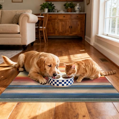 Front Door Mat Indoor Outside Entrance 2x3 Modern Ombre Rainbow Rug (Sunset Ombre - Rust/Blue / 2' x 3' (Rectangular))