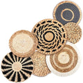 7 Pcs Boho Wall Baskets Woven Seagrass Round (Classic)