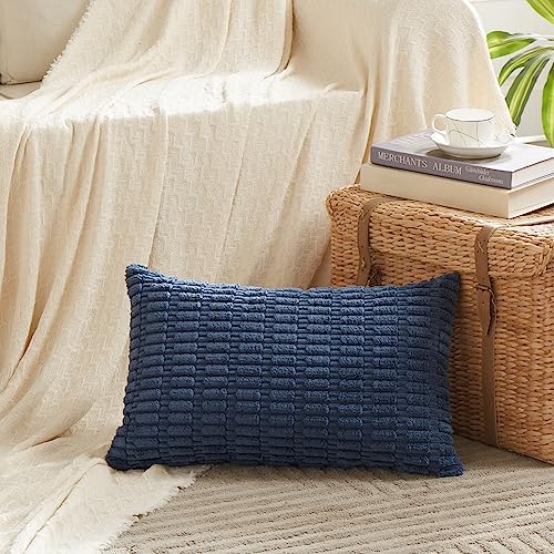 4 Packs Decorative Throw Pillow Covers for Living Room Couch Bed (24" x 12" (Pack of 4) / Dusty Blue)
